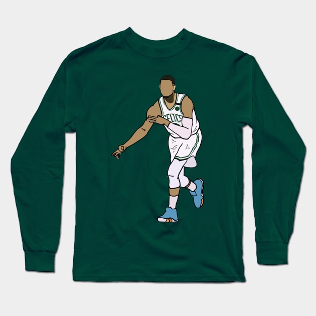 Jayson Tatum 3 Point Celebration - NBA Boston Celtics Long Sleeve T-Shirt by xavierjfong